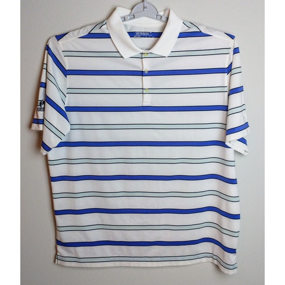Nike Golf Tour Performance DRI-FIT Polo. Men's XXL. White Blue Striped - Picture 1 of 7